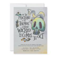 不気味なハロウィンパーティーのフラット招待状
