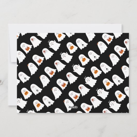 不気味なハロウィンパーティーの招待状 シーズンカード (裏面)