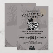 不気味なハロウィンパーティーの招待状 シーズンカード (正面/裏面)
