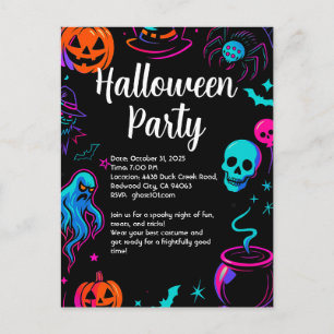 不気味なハロウィンパーティーの招待状 ポストカード