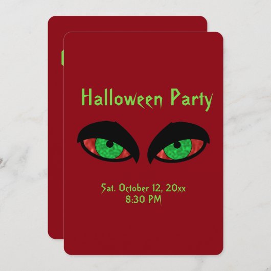 不気味なハロウィンパーティーの招待状 招待状 (正面/裏面)