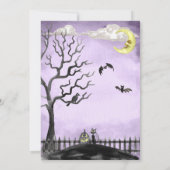 不気味なハロウィンパーティー 怖い紫と黒 招待状 (裏面)