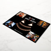 不気味なハロウィンファミリーフォトコラージュ 箔招待状 (回転した状態)