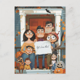 不気味なハロウィンファミリー ポストカード