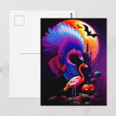 不気味なハロウィンフラミンゴホラー ポストカード (正面/裏面)