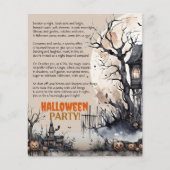 不気味なハロウィン不気味パーティー詩招待状 チラシ (正面)