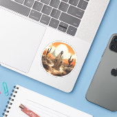 不気味なハロウィン幽霊オンザデザートクール幽霊 シール (ノートパソコンとiPhone)