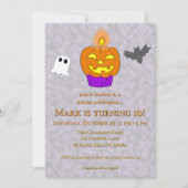 不気味なハロウィン誕生日ケーキ　ハロウィン 誕生日 招待状 (正面)