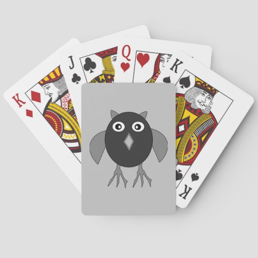 不気味なハロウィン遊フクロウのカード トランプ (裏面)
