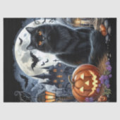 不気味なハロウィン ブラックキャット デコパージュ 薄葉紙 (正面)