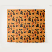 不気味なハロウィン ブラックタペストリー | ゴシックウォール タペストリー (正面(横))