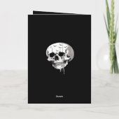 不気味なハロウィン　溶け出す頭蓋骨にコウモリのイメージ シーズンカード (裏面)