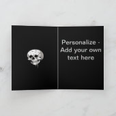 不気味なハロウィン　溶け出す頭蓋骨にコウモリのイメージ シーズンカード (内部)