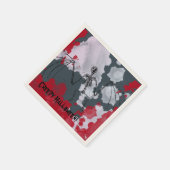 不気味なハロウィーンこうもりスケルトン スタンダードカクテルナプキン (角)