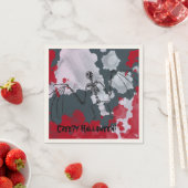 不気味なハロウィーンこうもりスケルトン スタンダードカクテルナプキン (インサイチュ)