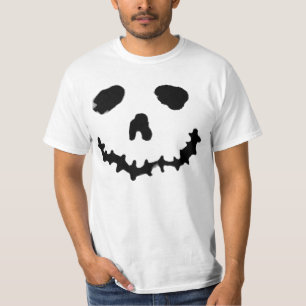 不気味なハロウィーンのカボチャのちょうちんの幽霊の顔のワイシャツ Tシャツ