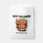 不気味なハロウィーンのカボチャのちょうちんハッピーハローウィン フェイバーバッグ (正面)