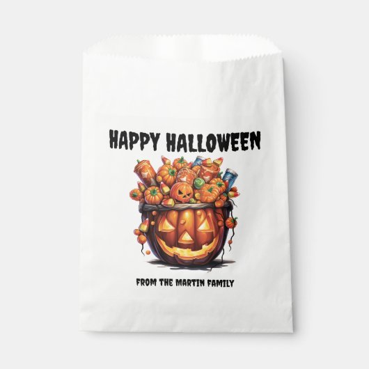 不気味なハロウィーンのカボチャのちょうちんハッピーハローウィン フェイバーバッグ (正面)