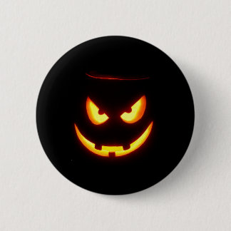 不気味なハロウィーンのカボチャのちょうちん 缶バッジ