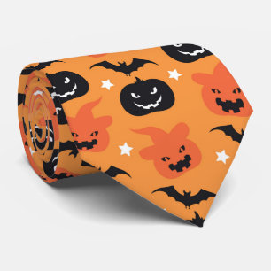 不気味なハロウィーンのカボチャのタイル模様 ネクタイ