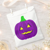 不気味なハロウィーンのカボチャ紫 フェイバーバッグ (クリップ留めされた状態)