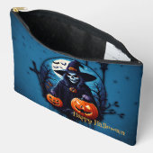 不気味なハロウィーンのシーン アクセサリーポーチ (見開き)