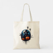 不気味なハロウィーンのシーン トートバッグ (裏面)