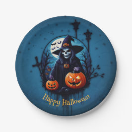 不気味なハロウィーンのシーン ペーパープレート