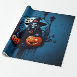 不気味なハロウィーンのシーン ラッピングペーパー
