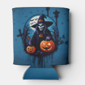 不気味なハロウィーンのシーン 缶クーラー (裏面)