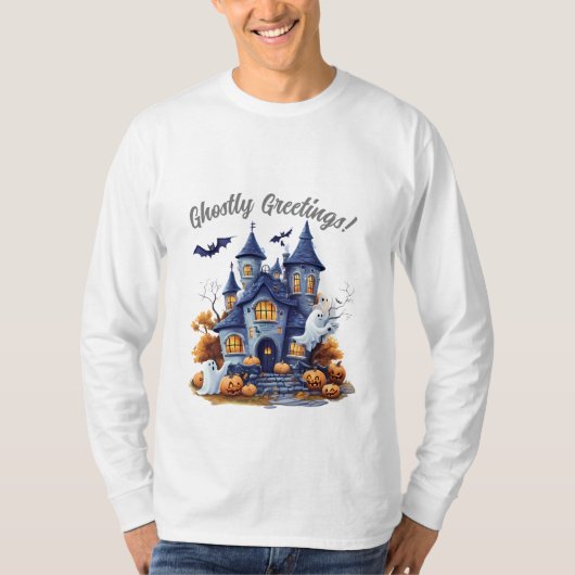 不気味なハロウィーンのシーン Tシャツ (正面)