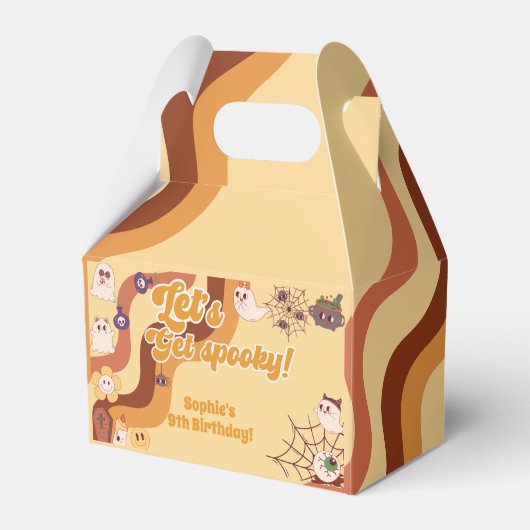 不気味なハロウィーンのレトロ子供の誕生日 フェイバーボックス (正面サイド)