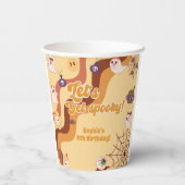 不気味なハロウィーンのレトロ子供の誕生日 紙コップ (裏面)