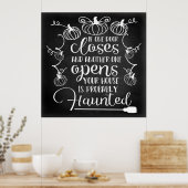 不気味なハロウィーンのワードアート ポスター (キッチン)