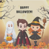 不気味なハロウィーンの子供たちのパーティー シール (正面)