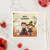 不気味なハロウィーンの子供たちのパーティー スタンダードカクテルナプキン (インサイチュ)