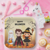不気味なハロウィーンの子供たちのパーティー ペーパープレート (パーティー)
