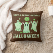 不気味なハロウィーンの幽霊を持おもしろいつ クッション (ブランケット)