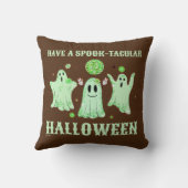 不気味なハロウィーンの幽霊を持おもしろいつ クッション (裏面)