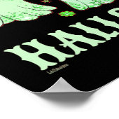 不気味なハロウィーンの幽霊を持おもしろいつ ポスター (角)