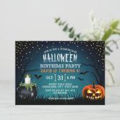 不気味なハロウィーンの衣装の誕生日パーティー 招待状 (スタンド正面)