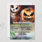 不気味なハロウィーンの衣装パーティの招待状 招待状 (正面)