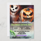 不気味なハロウィーンの衣装パーティの招待状 招待状 (正面)