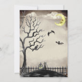 不気味なハロウィーンの衣装パーティー不気味セピアトーン 招待状 (裏面)