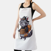 不気味なハロウィーンを着たアライグマ エプロン (インサイチュ)