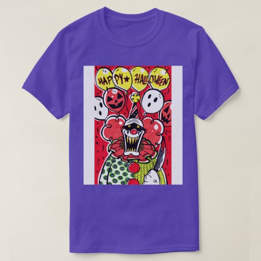 不気味なハロウィーンキラーピエロ Tシャツ (デザイン正面)