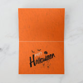 不気味なハロウィーンシーンサンセット&カボチャ カード (内部)