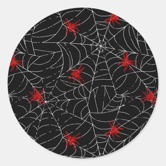 不気味なハロウィーンスパイダーウェブ ラウンドシール (正面)