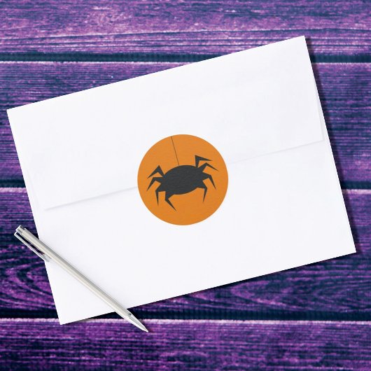 不気味なハロウィーンスパイダーブラック ラウンドシール