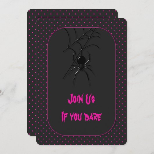 不気味なハロウィーンスパイダー 招待状 (正面/裏面)